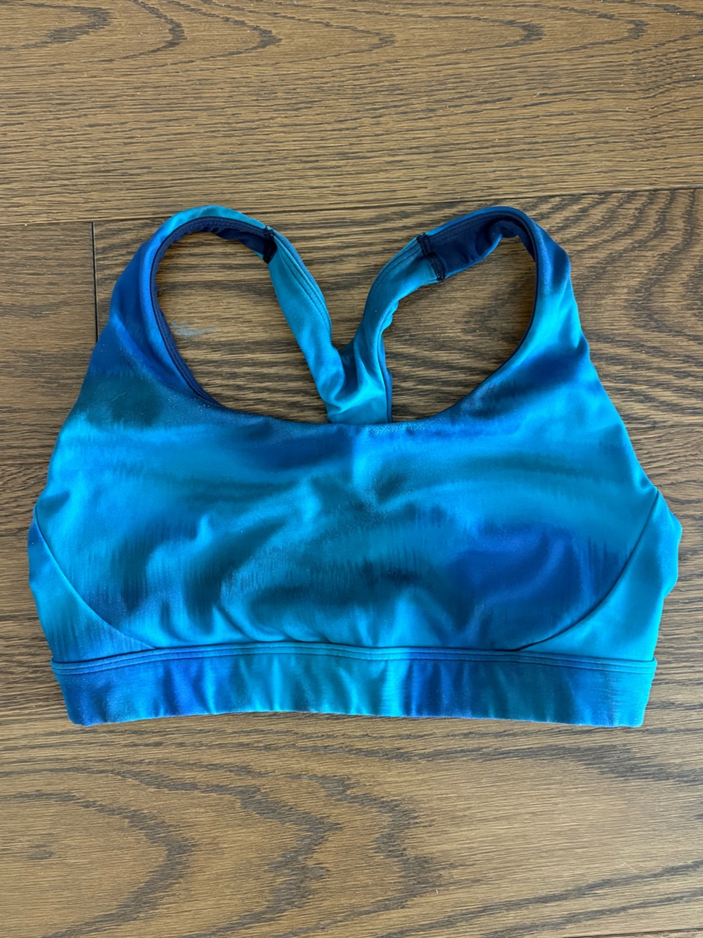 Athleta Blue-Teal Ombre Racerback Sports Bra